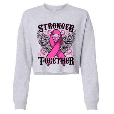 Stronger Together Support Breast Cancer Awareness  Cropped Pullover Crew