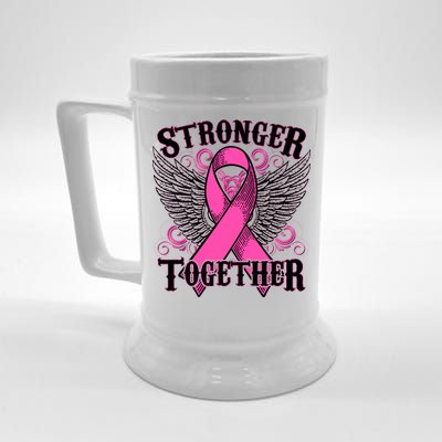 Stronger Together Support Breast Cancer Awareness  Beer Stein