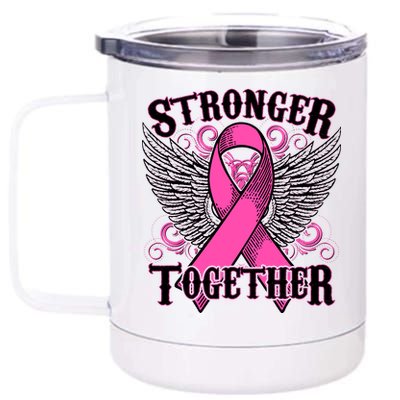 Stronger Together Support Breast Cancer Awareness  12 oz Stainless Steel Tumbler Cup