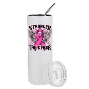 Stronger Together Support Breast Cancer Awareness  Stainless Steel Tumbler