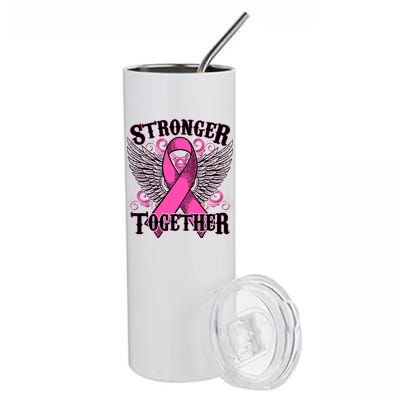 Stronger Together Support Breast Cancer Awareness  Stainless Steel Tumbler