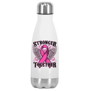 Stronger Together Support Breast Cancer Awareness  Stainless Steel Insulated Water Bottle