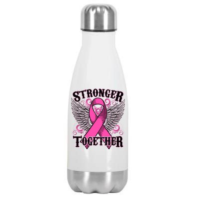 Stronger Together Support Breast Cancer Awareness  Stainless Steel Insulated Water Bottle