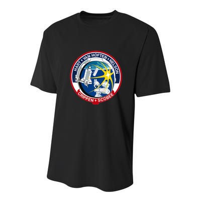 STS-41-C Mission Patch Space Shuttle Challenger Youth Performance Sprint T-Shirt