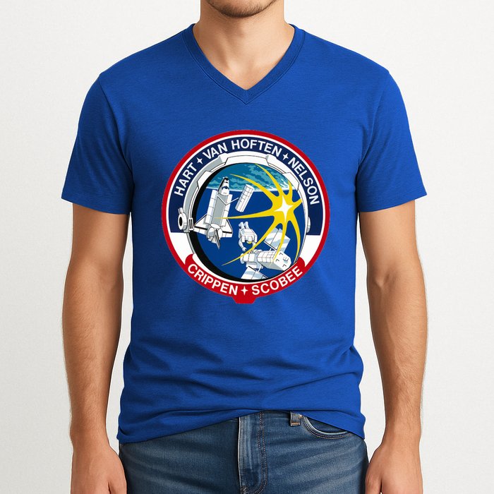 STS-41-C Mission Patch Space Shuttle Challenger V-Neck T-Shirt