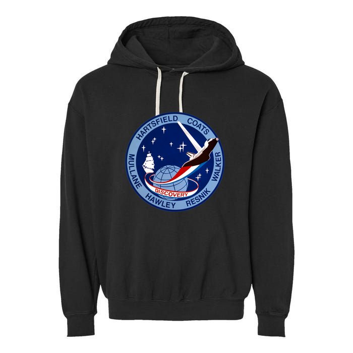 STS-41D Mission Insignia Patch Space Shuttle Challenger Garment-Dyed Fleece Hoodie