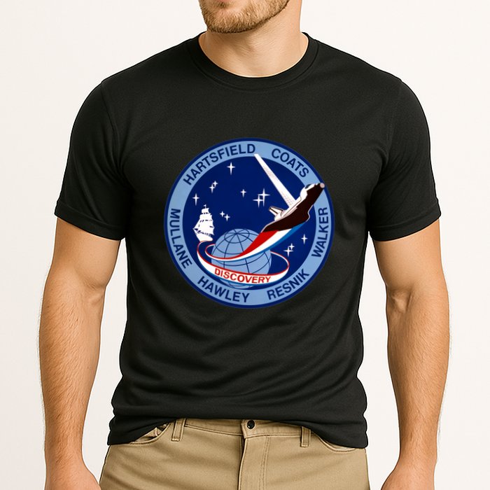 STS-41D Mission Insignia Patch Space Shuttle Challenger Performance Shirt