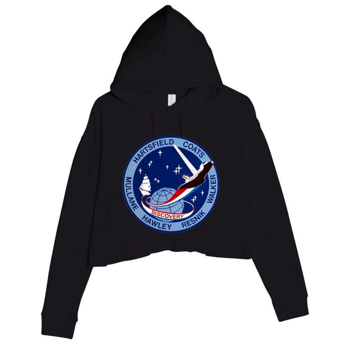 STS-41D Mission Insignia Patch Space Shuttle Challenger Crop Fleece Hoodie