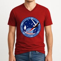 STS-41D Mission Insignia Patch Space Shuttle Challenger V-Neck T-Shirt