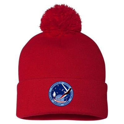 STS-41D Mission Insignia Patch Space Shuttle Challenger Pom Pom 12in Knit Beanie