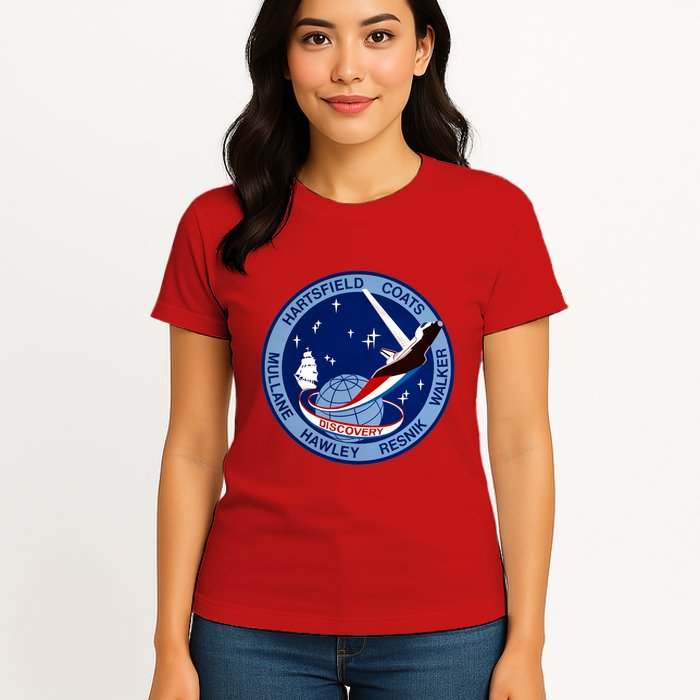 STS-41D Mission Insignia Patch Space Shuttle Challenger Womens T-Shirt