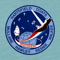STS-41D Mission Insignia Patch Space Shuttle Challenger Sueded Cloud Jersey T-Shirt