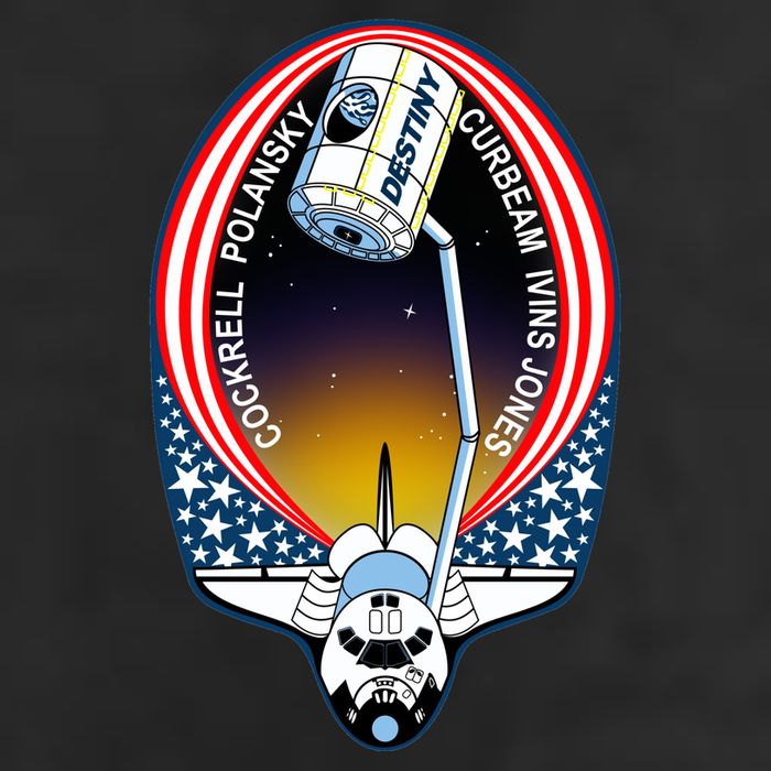 STS-98 Mission Patch Space Shuttle Atlantis 7 Panel Mesh Trucker Snapback Hat