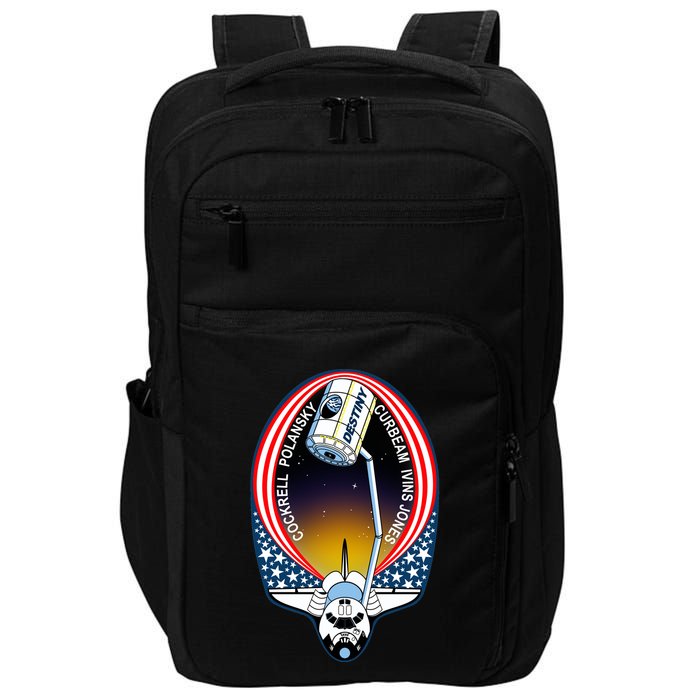 STS-98 Mission Patch Space Shuttle Atlantis Impact Tech Backpack