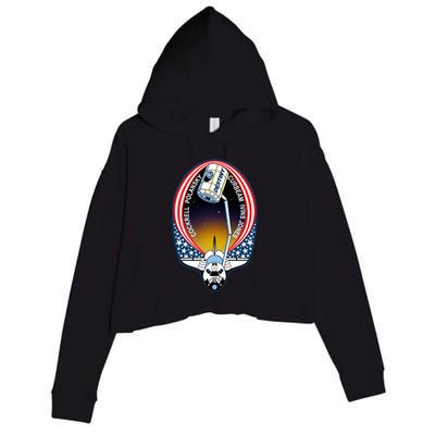 STS-98 Mission Patch Space Shuttle Atlantis Crop Fleece Hoodie