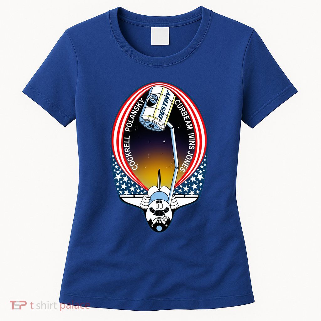 STS-98 Mission Patch Space Shuttle Atlantis Womens T-Shirt