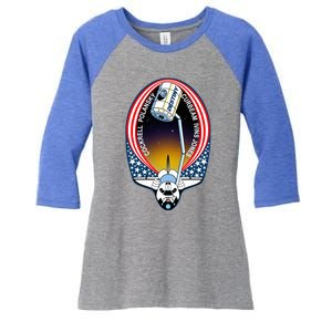 STS-98 Mission Patch Space Shuttle Atlantis Women's Tri-Blend 3/4-Sleeve Raglan Shirt