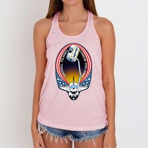 STS-98 Mission Patch Space Shuttle Atlantis Women's Knotted Racerback Tank