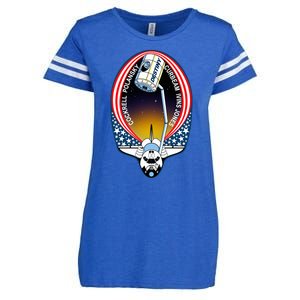 STS-98 Mission Patch Space Shuttle Atlantis Enza Ladies Jersey Football T-Shirt