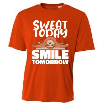 Sweat Today Smile Tomorrow Yoga Instructor Meditation Yoga Gift Cooling Performance Crew T-Shirt