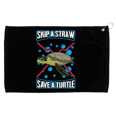 Skip The Straw Save A Turtle Clean Oceans Gift Grommeted Golf Towel