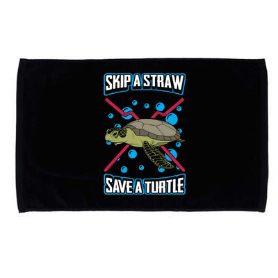 Skip The Straw Save A Turtle Clean Oceans Gift Microfiber Hand Towel