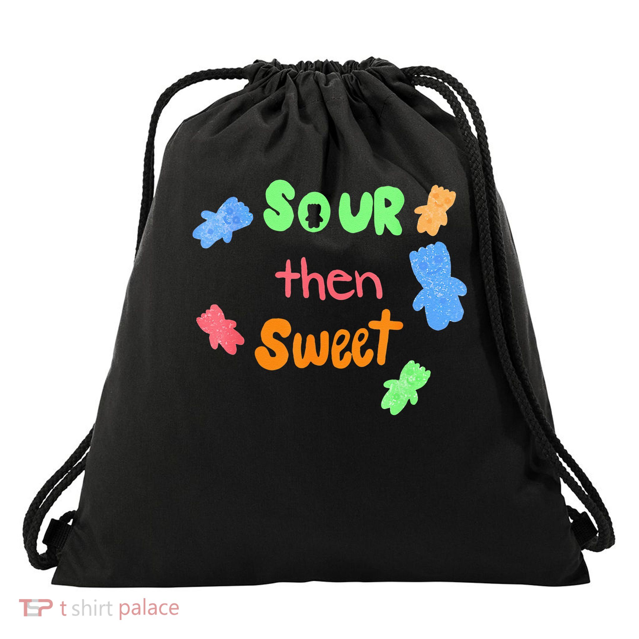 Sour Then Sweet Candy Christmas Drawstring Bag