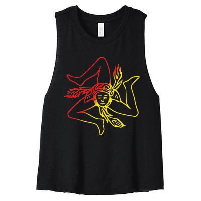 Sicily Travel Souvenir For Men Women Kids Women's Racerback Cropped Tank