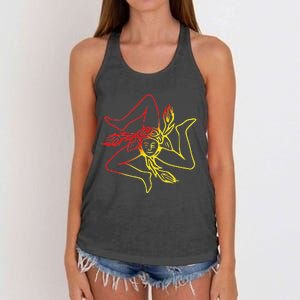 Sicily Travel Souvenir For Men Women Kids Women's Knotted Racerback Tank