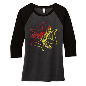 Sicily Travel Souvenir For Men Women Kids Women's Tri-Blend 3/4-Sleeve Raglan Shirt