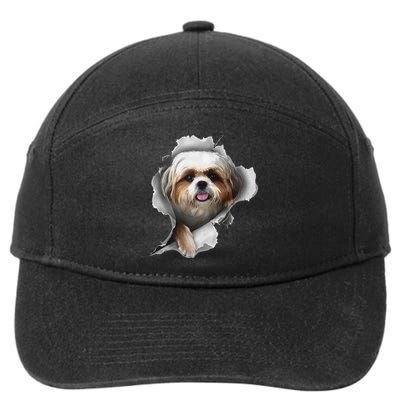 Shih Tzu Shih Tzu Dog Gift Shih Tzu Lover 7-Panel Snapback Hat