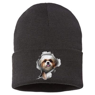 Shih Tzu Shih Tzu Dog Gift Shih Tzu Lover Sustainable Knit Beanie