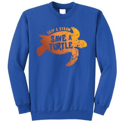 Skip The Straw Save A Turtle Sea Ocean Planet Nature Funny Gift Sweatshirt