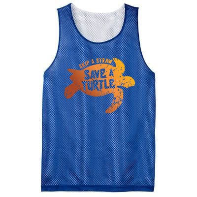 Skip The Straw Save A Turtle Sea Ocean Planet Nature Funny Gift Mesh Reversible Basketball Jersey Tank