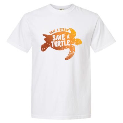 Skip The Straw Save A Turtle Sea Ocean Planet Nature Funny Gift Garment-Dyed Heavyweight T-Shirt