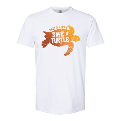 Skip The Straw Save A Turtle Sea Ocean Planet Nature Funny Gift Softstyle CVC T-Shirt