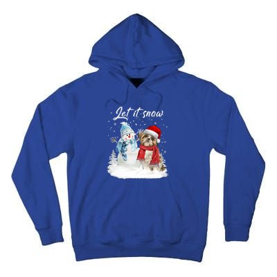 Shih Tzu Santa Dog Christmas Snow Xmas Pajama Funny Gift Tall Hoodie