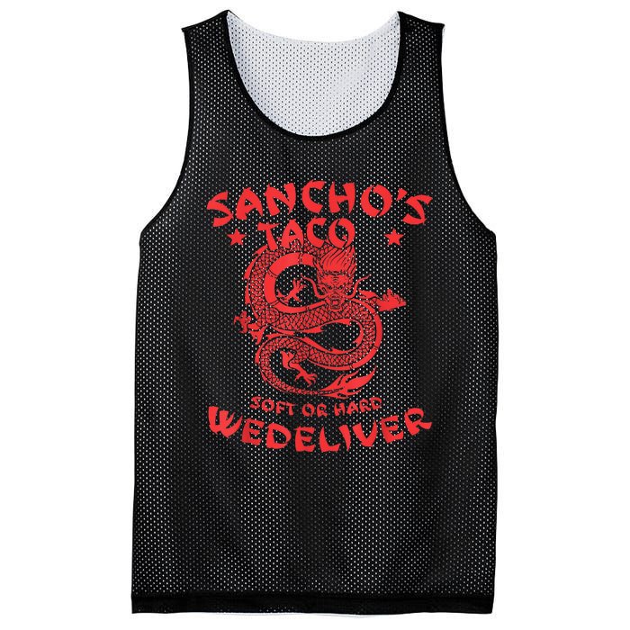 Sanchos Tacos Soft Or Hard We Deliver Apparel Mesh Reversible Basketball Jersey Tank