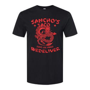 Sanchos Tacos Soft Or Hard We Deliver Apparel Softstyle CVC T-Shirt