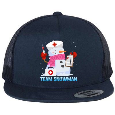 Snow Team Snow Lover Clinic Nurse Doctors Meaningful Gift Flat Bill Trucker Hat