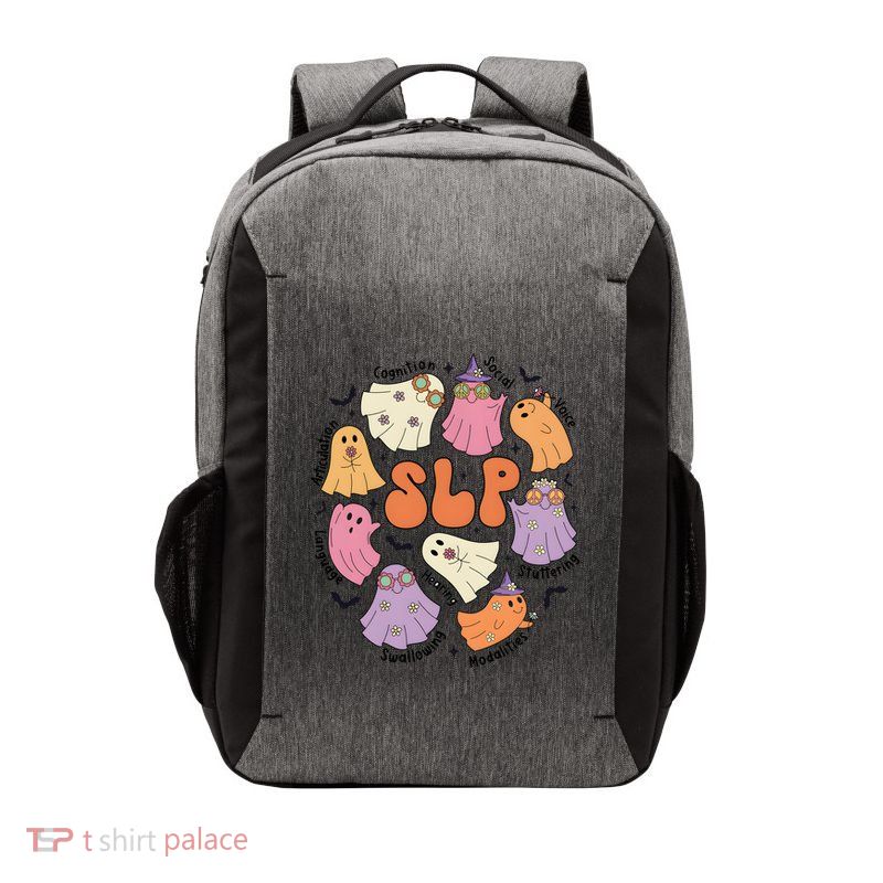 Speech Therapy Slp Ghost Halloween Vector Backpack