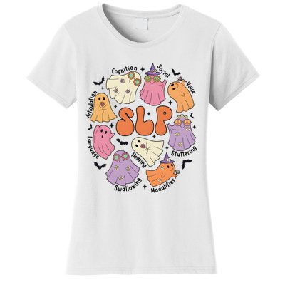 Speech Therapy Slp Ghost Halloween Women's T-Shirt