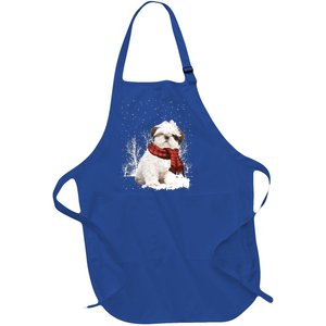 Shih Tzu Snow Scarf Dogs Xmas Christmas Shih Tzu Lover Funny Gift Full-Length Apron With Pockets