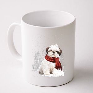 Shih Tzu Snow Scarf Dogs Xmas Christmas Shih Tzu Lover Funny Gift Coffee Mug