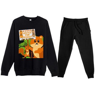 Save The Squirrels Justice For Peanut Pnut Peanut Squirrel Premium Crewneck Sweatsuit Set