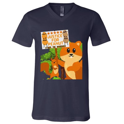 Save The Squirrels Justice For Peanut Pnut Peanut Squirrel V-Neck T-Shirt