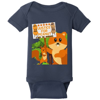 Save The Squirrels Justice For Peanut Pnut Peanut Squirrel Baby Bodysuit