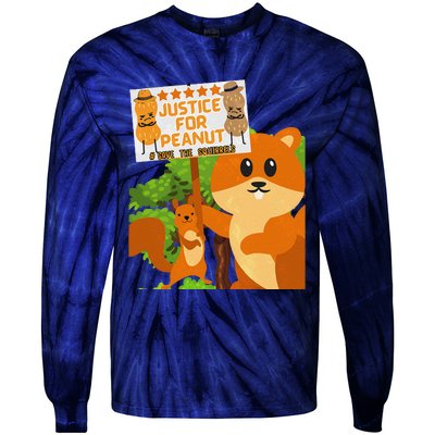 Save The Squirrels Justice For Peanut Pnut Peanut Squirrel Tie-Dye Long Sleeve Shirt