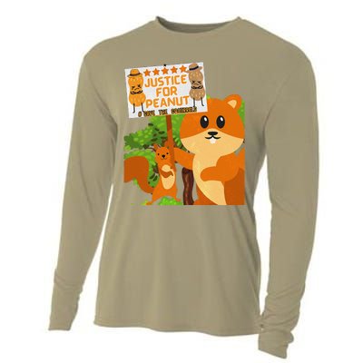 Save The Squirrels Justice For Peanut Pnut Peanut Squirrel Cooling Performance Long Sleeve Crew