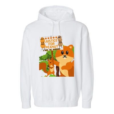 Save The Squirrels Justice For Peanut Pnut Peanut Squirrel Garment-Dyed Fleece Hoodie